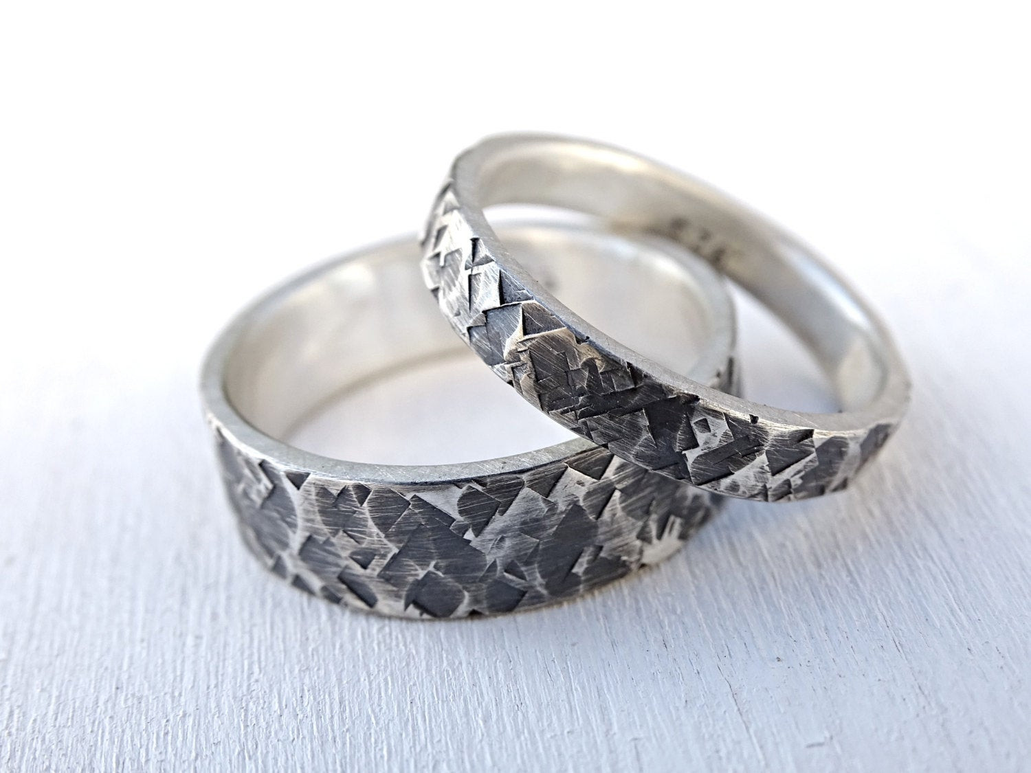 Unique Wedding Band Sets
 silver wedding rings unique wedding ring set square pattern