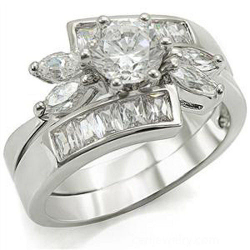 Unique Wedding Ring Sets
 Elegant Unique Flower Design CZ Wedding Engagement Ring