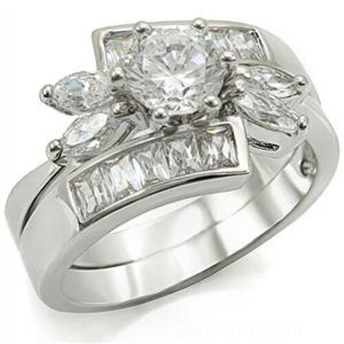 Unique Wedding Rings Sets
 Elegant Unique Flower Design CZ Wedding Engagement Ring