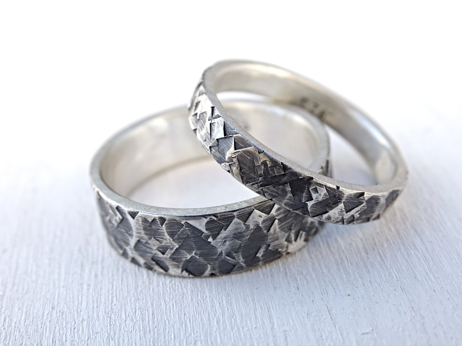 Unique Wedding Rings Sets
 silver wedding rings unique wedding ring set square pattern