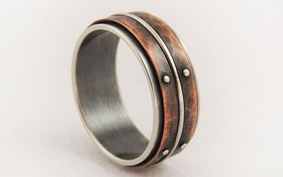 Unusual Mens Wedding Rings
 Unique mens wedding ring men engagement ringsilver copper