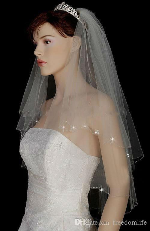 Used Wedding Veil
 New Sparkle Wedding Veils With Crystal For Bride High