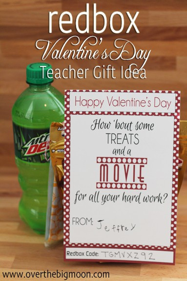 Valentine Gift Ideas For Male Teachers
 Redbox Valentines Teacher Gift Idea Over The Big Moon