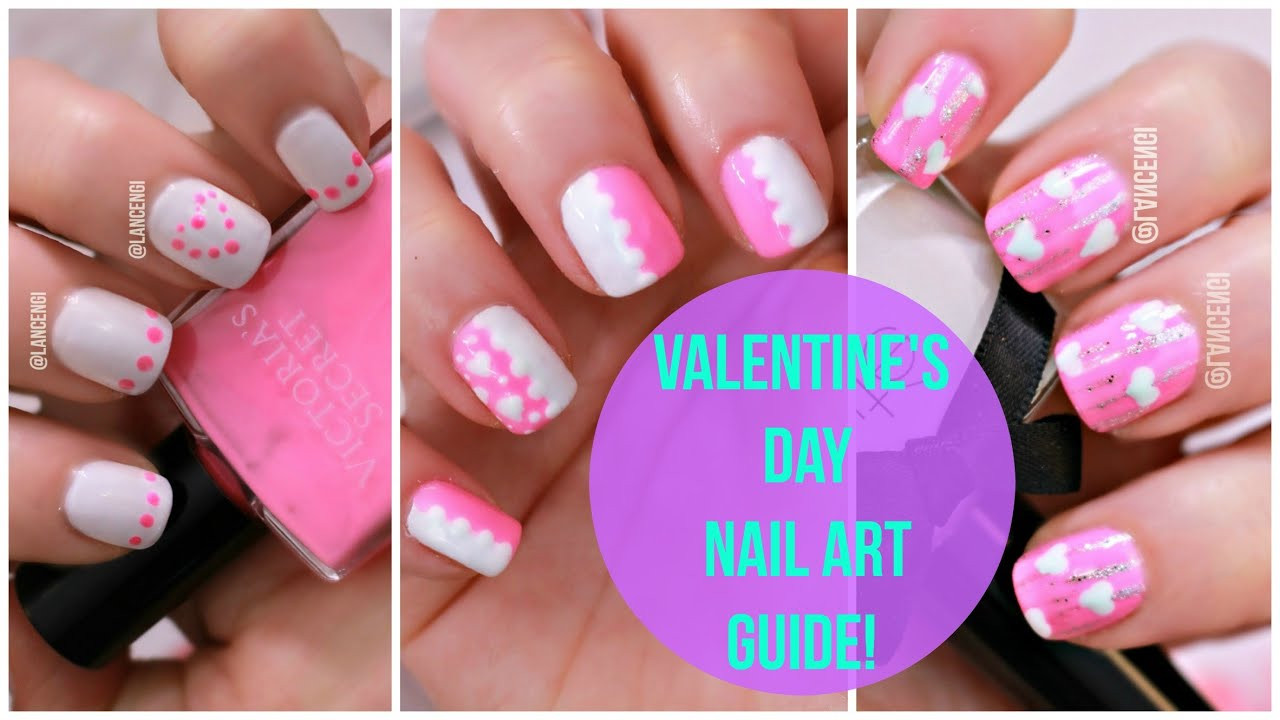 Valentine Nail Ideas
 DIY Cute Beginners Nail Art 21 Valentines Day Pink