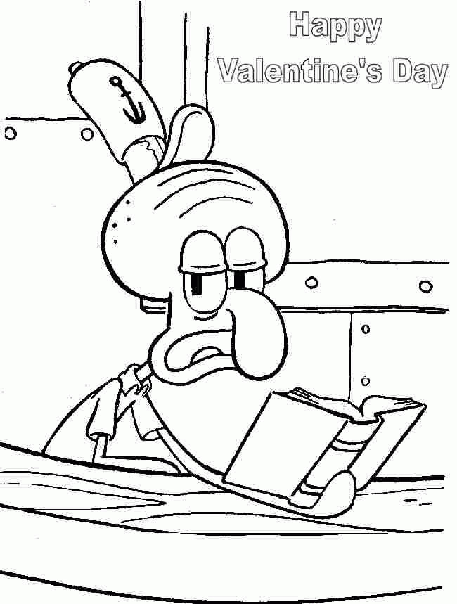 Valentines Coloring Pages For Boys
 Spongebob Valentine Coloring Pages Coloring Home