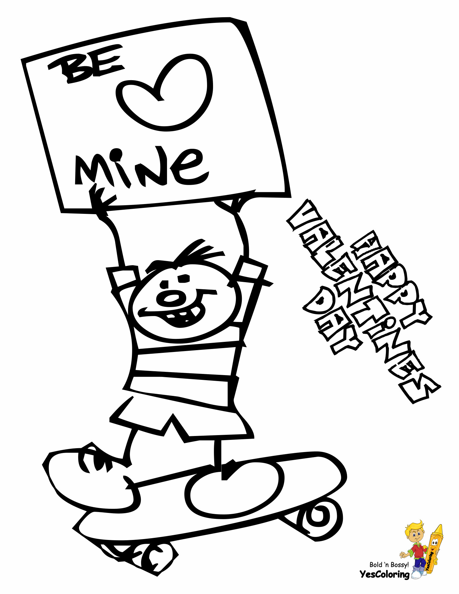 Valentines Coloring Pages For Boys
 Funny Valentine Coloring Pages Boys Valentines