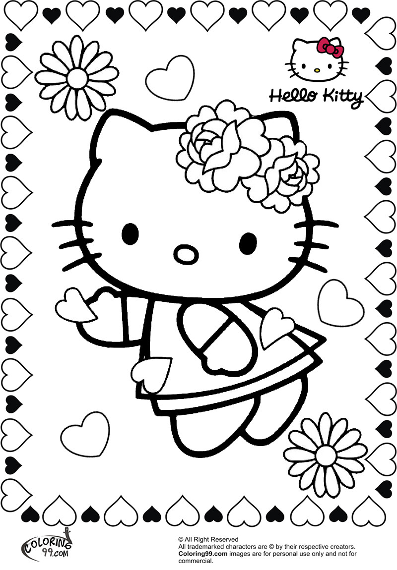Valentines Day Coloring Pages For Kids
 Hello Kitty Valentine Coloring Pages