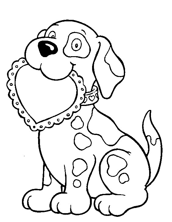 Valentines Day Coloring Pages For Kids
 Puppy valentine coloring page