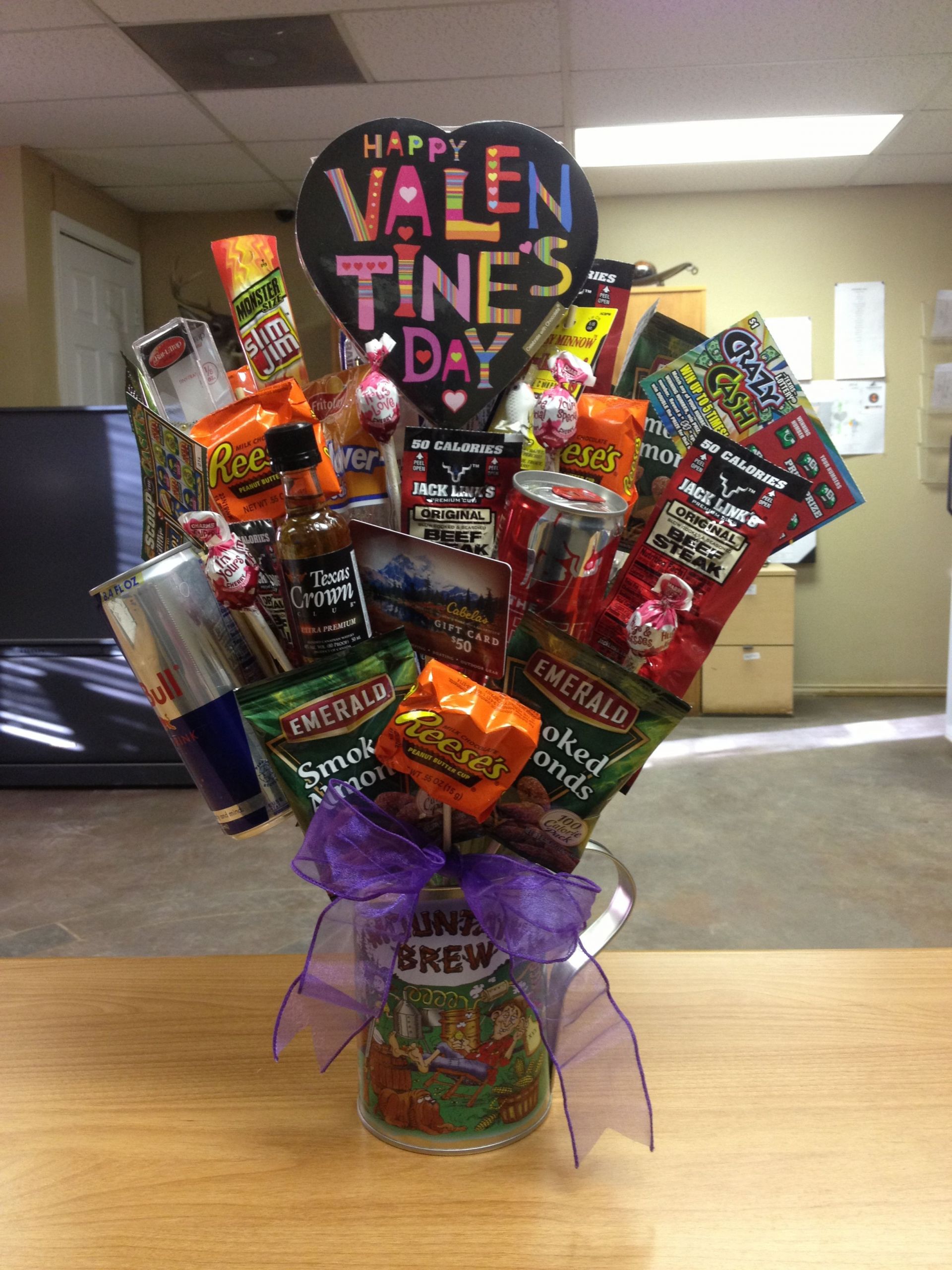 Valentines Gift Basket Ideas For Him
 The Bro Quet I made for my sweetie