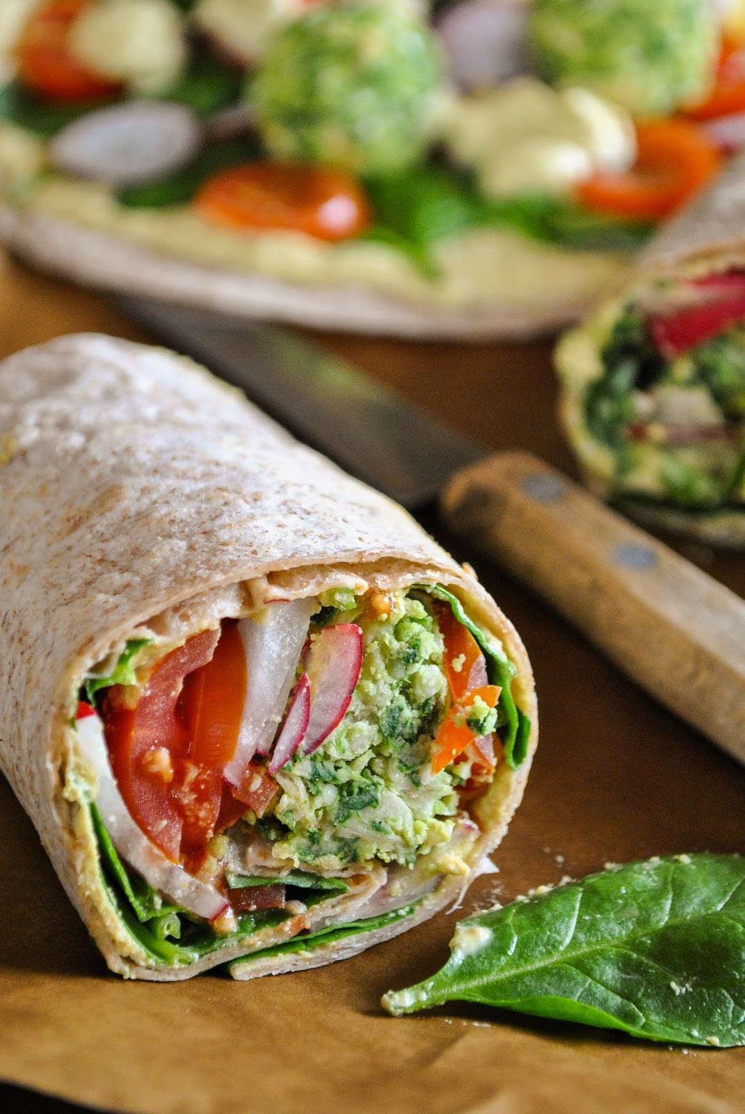 Vegan Wrap Recipes
 Vegan wraps with baked spinach balls and lemony dressing