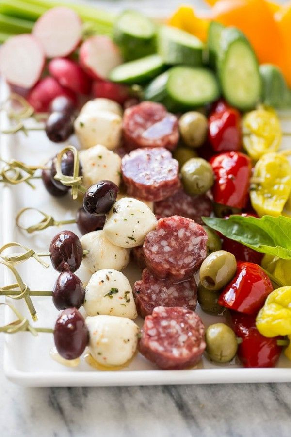 Vegetable Appetizers Finger Food
 These antipasto skewers are a variety of italian meats