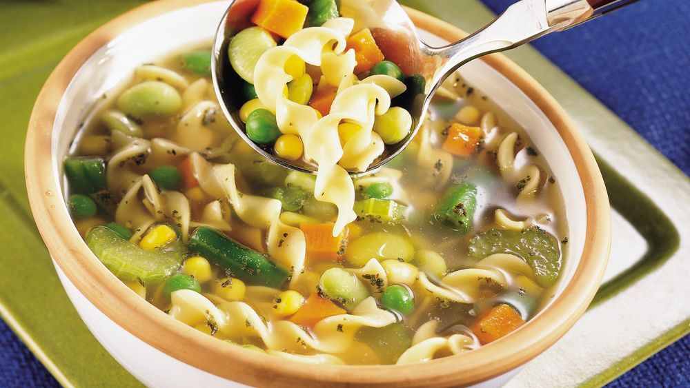 Vegetarian Chicken Noodle Soup
 Ve arian Noodle Soup recipe from Pillsbury