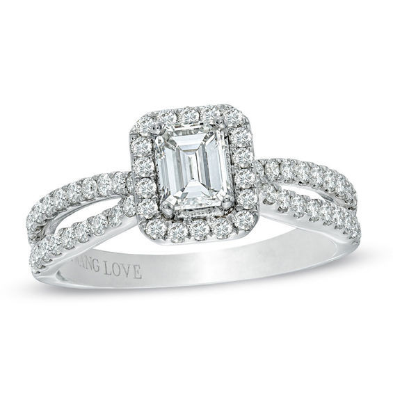 Vera Wang Princess Cut Engagement Rings
 Vera Wang Love Collection 1 CT T W Emerald Cut Diamond