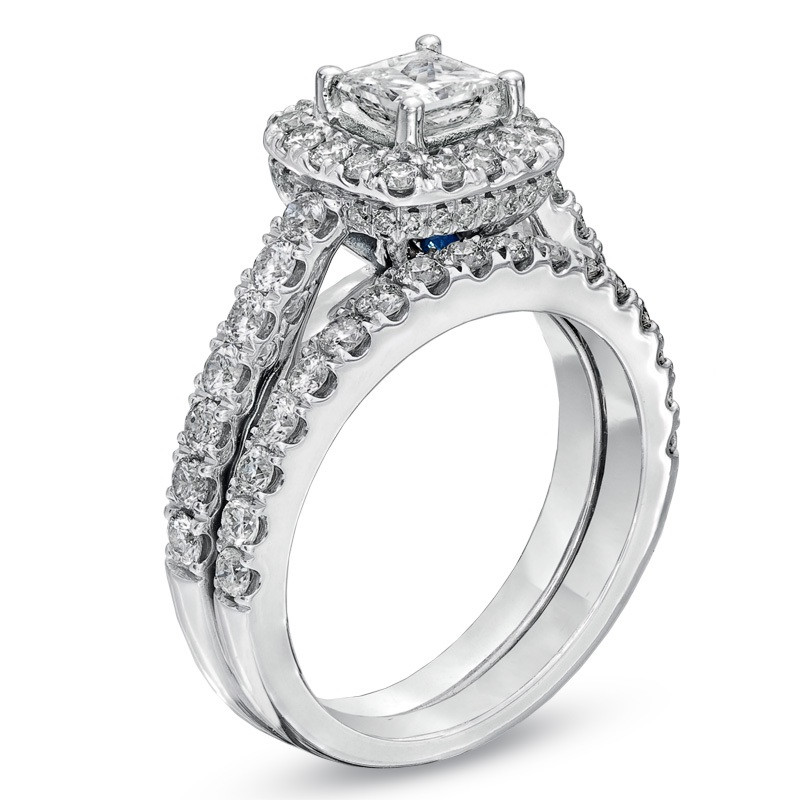 Vera Wang Princess Cut Engagement Rings
 Zales Vera Wang 2 Ctw Princess Cut Diamond Bridal Set in