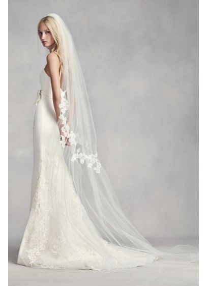 Vera Wang Wedding Veils
 Floral Lace Cinched Cathedral Veil