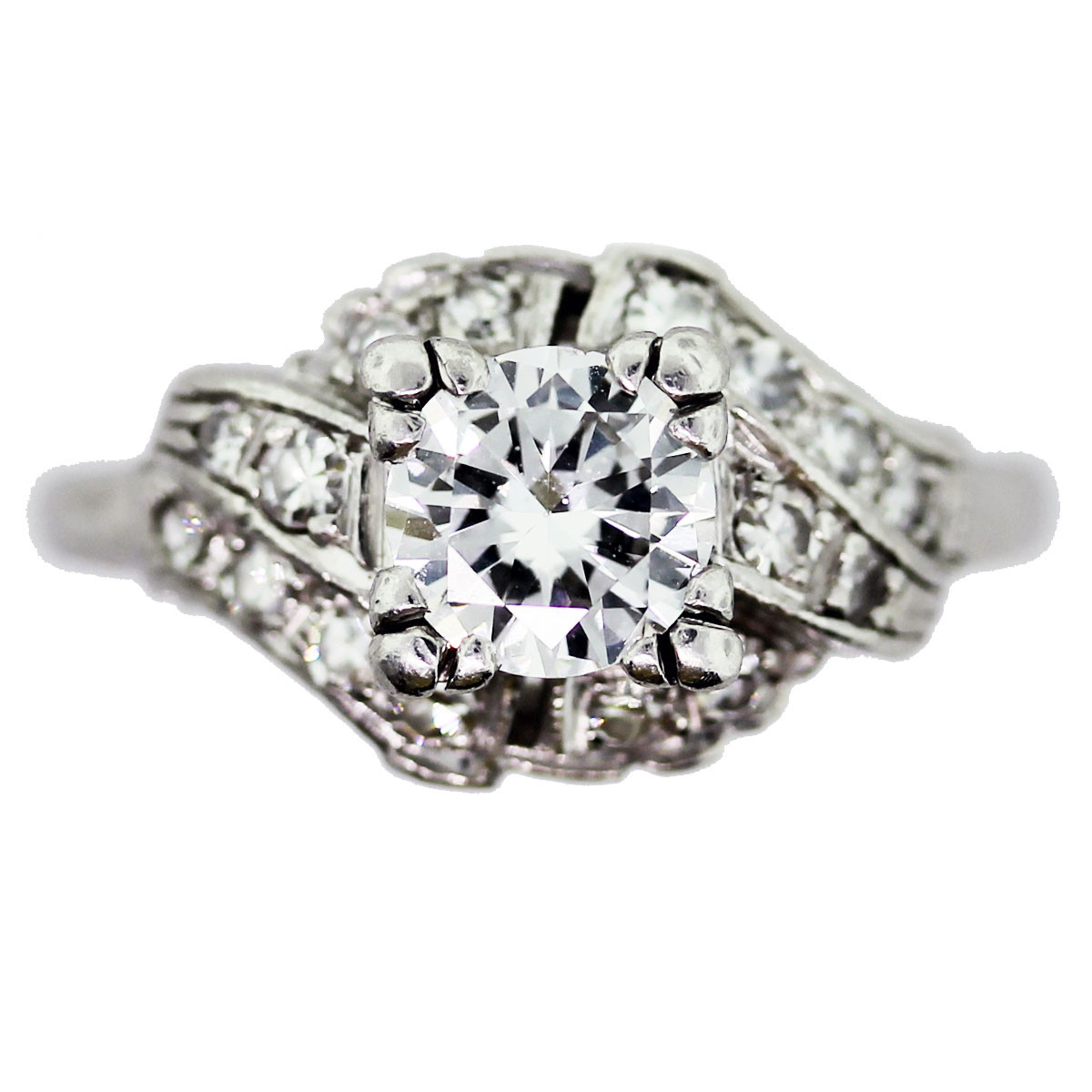 Vintage Diamond Rings
 Vintage Diamond Engagement Ring in Antique Platinum