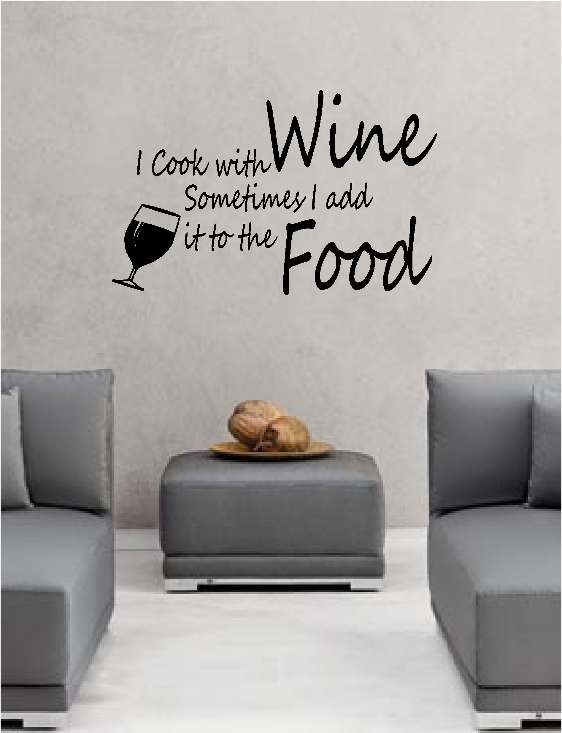Wall Art For The Kitchen
 I COOK WITH WINE wall art vinyl lounge kitchen QUOTE