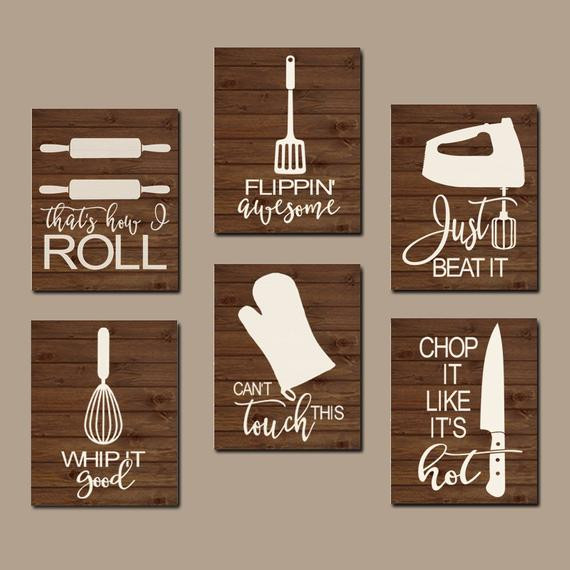 Wall Art For The Kitchen
 KITCHEN QUOTE Wall Art Funny Utensil CANVAS or