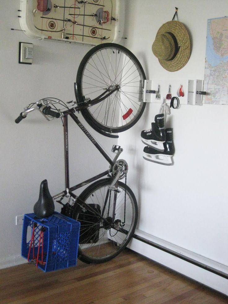 Wall Bike Rack DIY
 Bike storage and skate