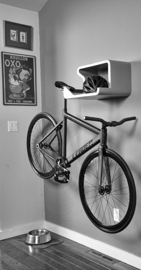 Wall Bike Rack DIY
 Bicycle multifunctional wall mount wall shelf design in