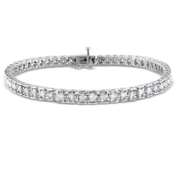Walmart Jewelry Bracelets
 Shop Miadora Sterling Silver 3ct TDW Diamond Tennis