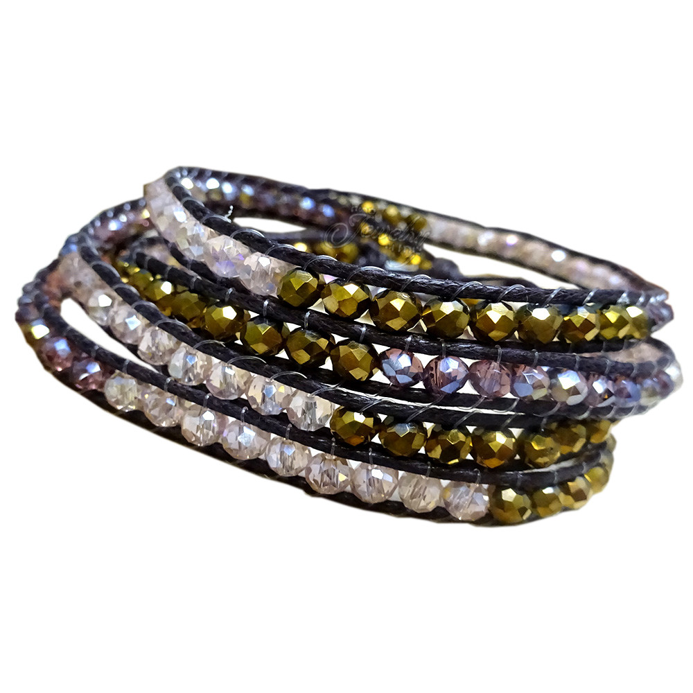 Walmart Jewelry Bracelets
 Purple and Brass Colored Beaded Leather Wrap Bracelet