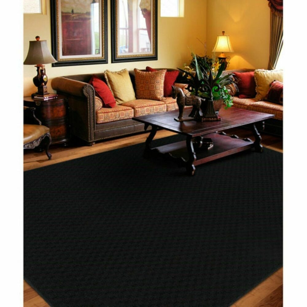 Walmart Living Room Rugs
 Area Rug Carpet 8 x 10 Ft Black Solid Rugs Living Room