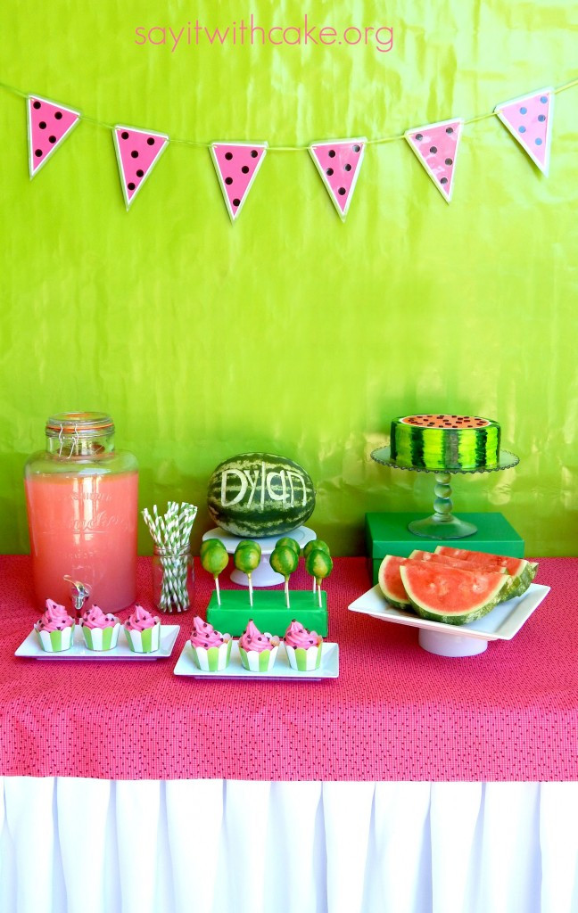 Watermelon Birthday Party
 Everything Watermelon Party – Say it With Cake