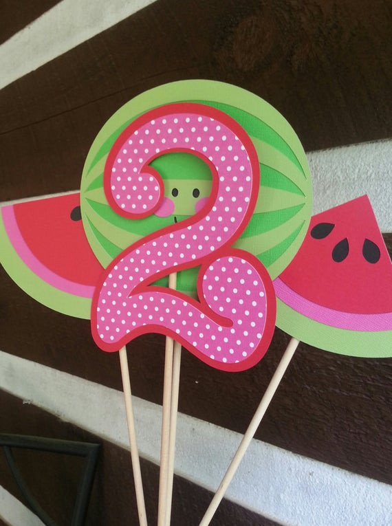 Watermelon Birthday Party
 Items similar to Watermelon birthday party centerpiece