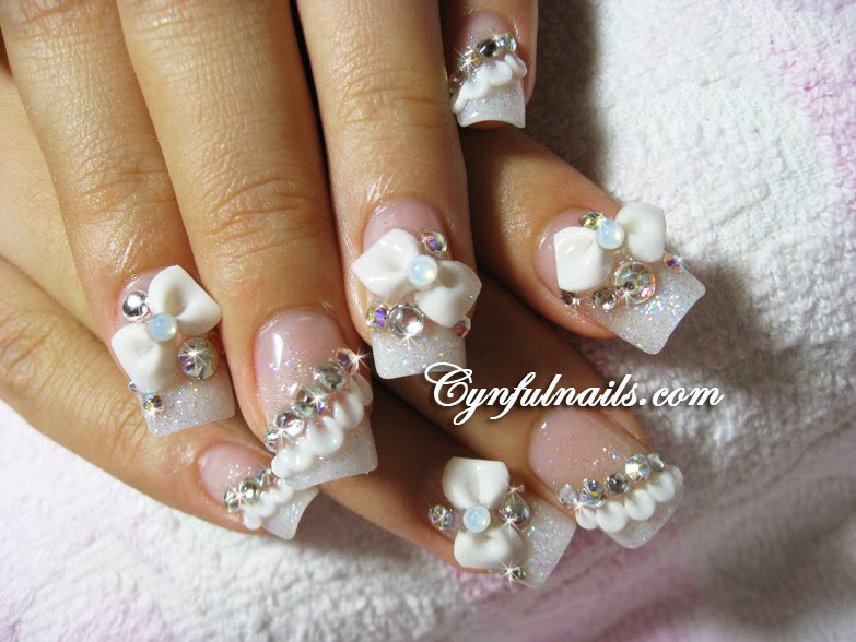 Wedding Acrylic Nails
 Cynful Nails Bridal nails