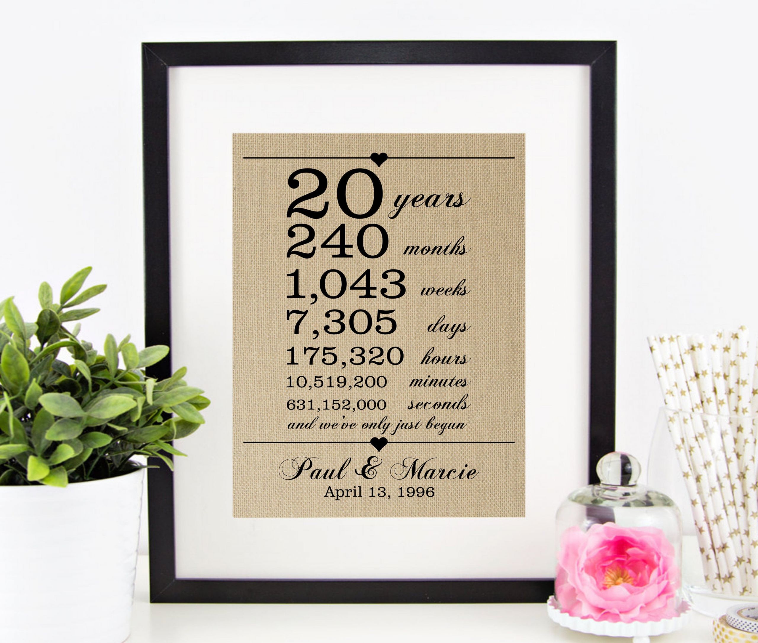 Wedding Anniversary Gifts For Husband
 20th Wedding Anniversary Gift for Wife Husband 20 Years