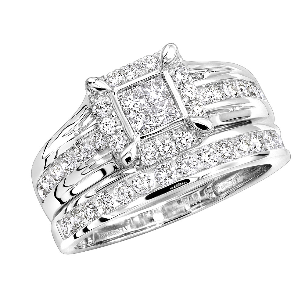 Wedding Band Sets Cheap
 Cheap Engagement Ring Sets 1 Carat Diamond Bridal Ring Set
