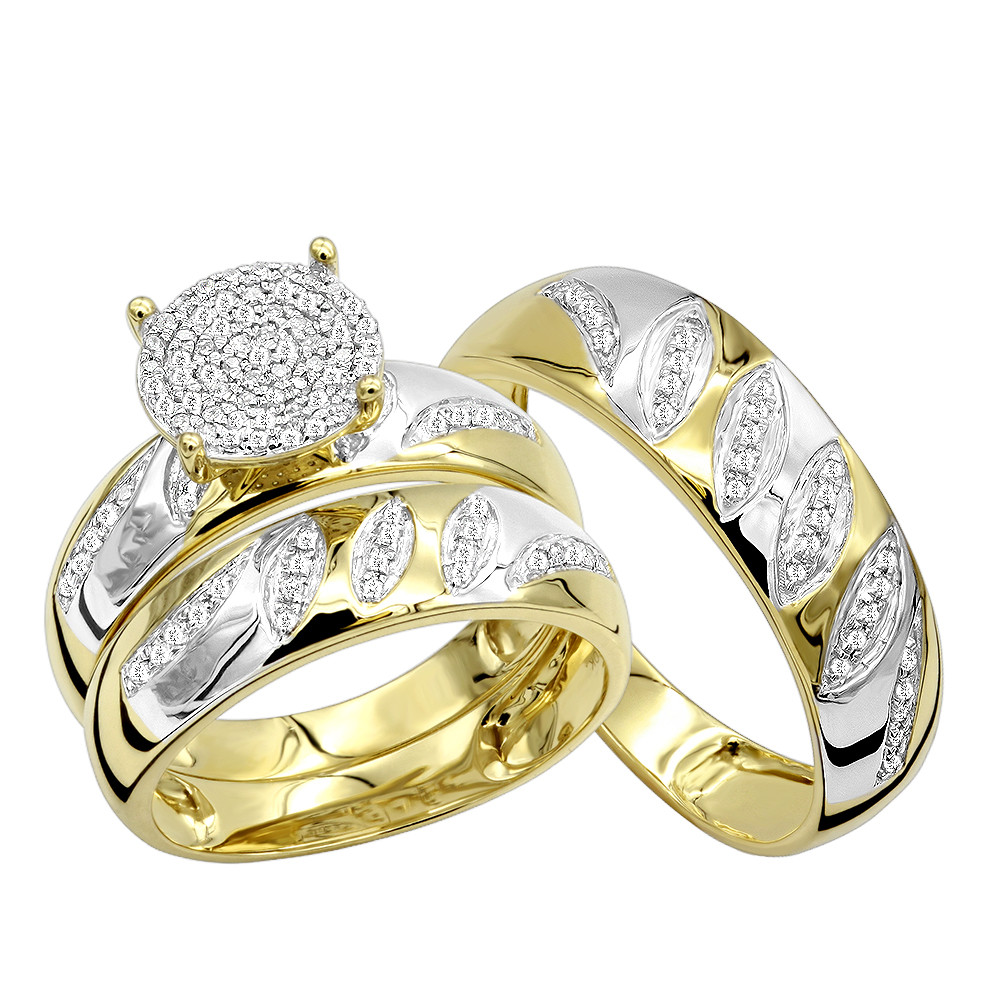 Wedding Band Sets Cheap
 Cheap Engagement Rings and Wedding Band Set in 10K Gold
