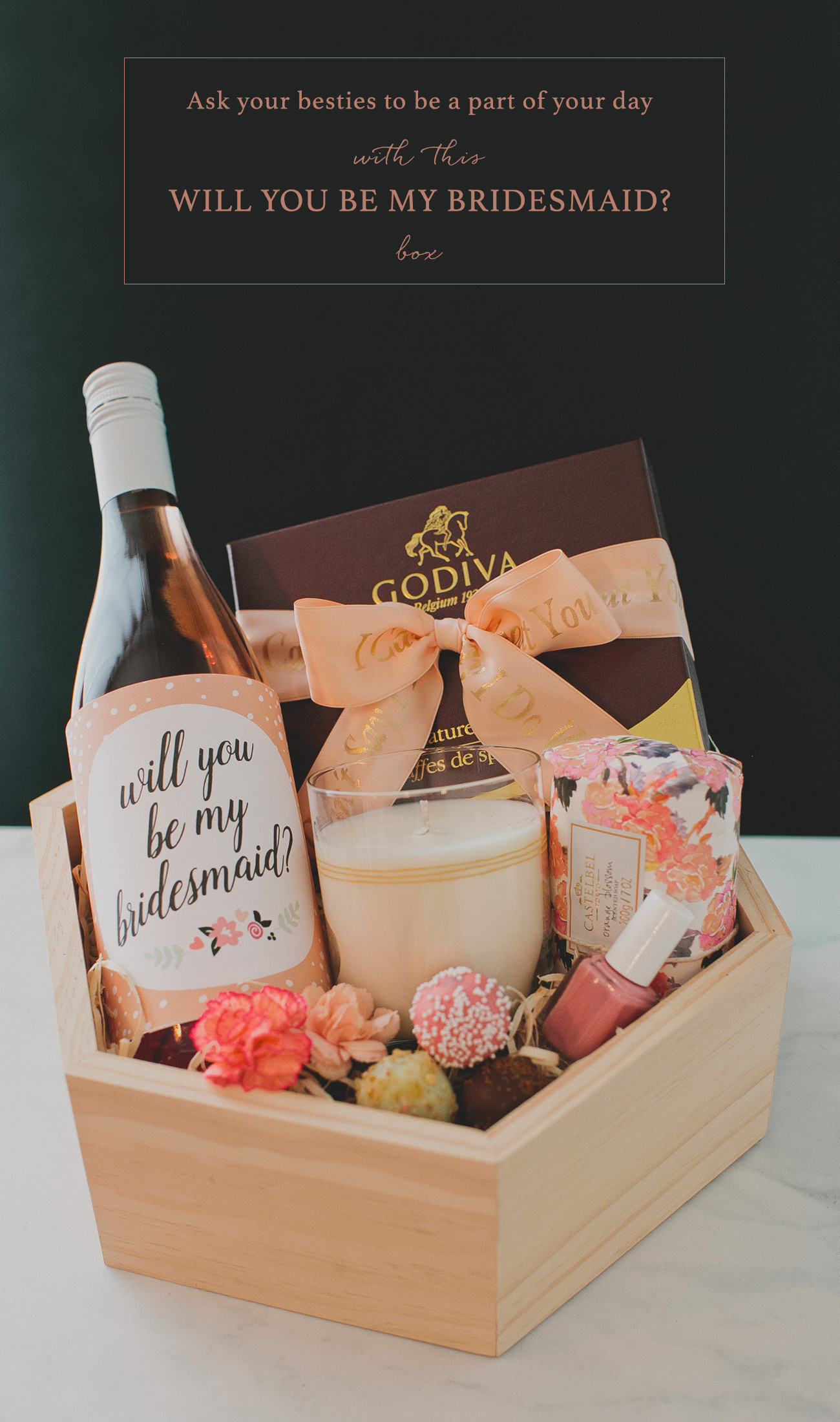 Wedding Bridesmaid Gifts
 DIY Bridesmaid Gift Box with Godiva