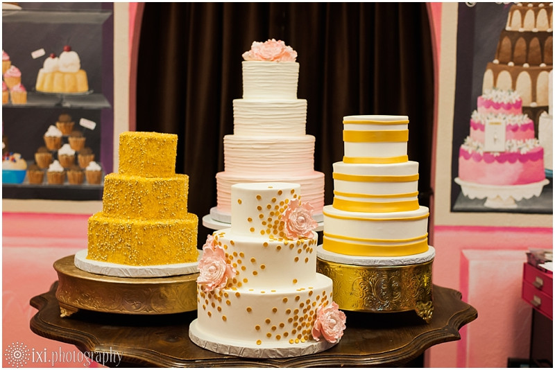 Wedding Cakes-austin Tx
 Gold and Pink Wedding Cakes from Michelle’s Patisserie