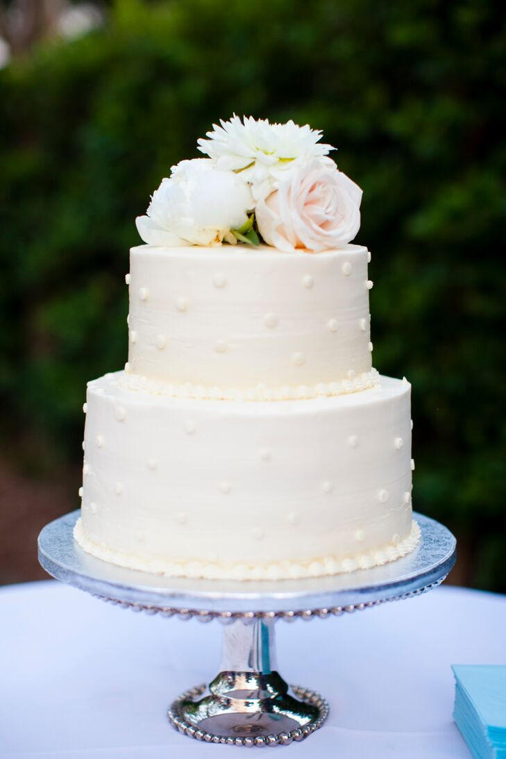 Wedding Cakes Simple
 Two Tier Polka Dot Buttercream Wedding Cake