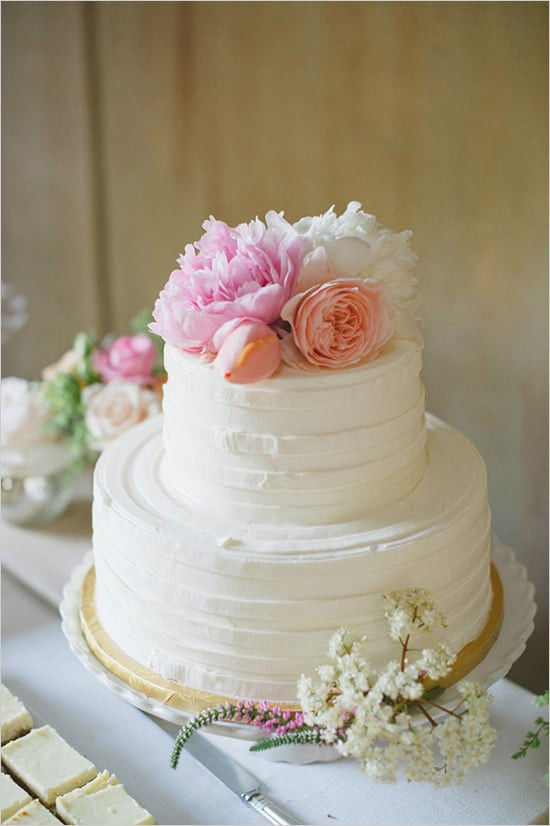 Wedding Cakes Simple
 Top a buttercream covered cake with pretty flowers and