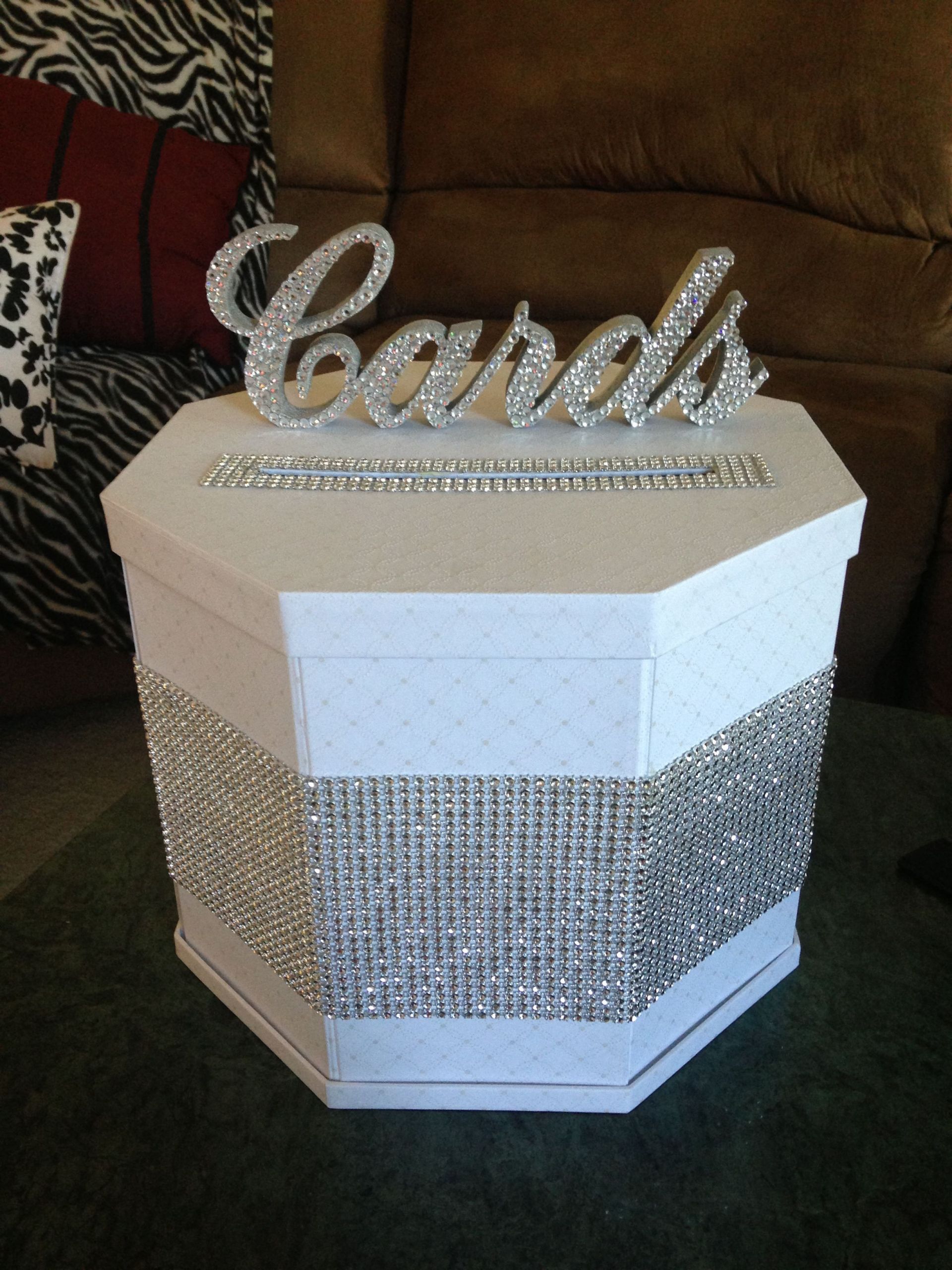Wedding Card Boxes DIY
 DIY blinged out t card box