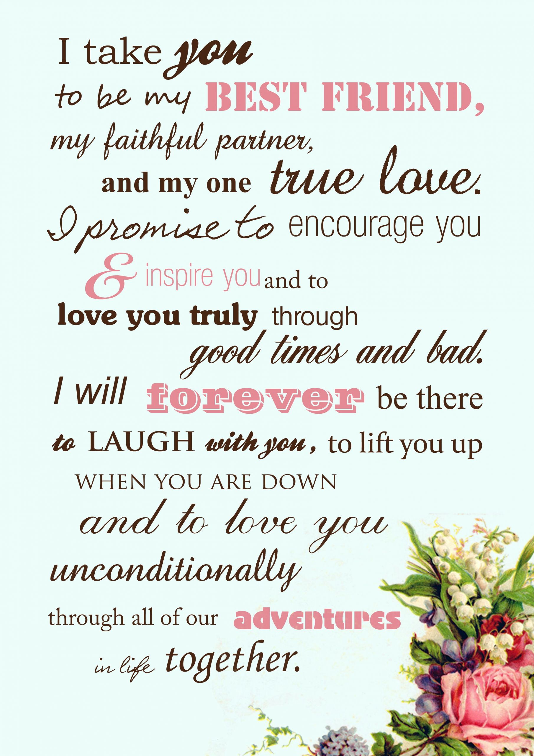 Wedding Ceremony Vows
 Beautiful wedding vows instead of the traditional by the