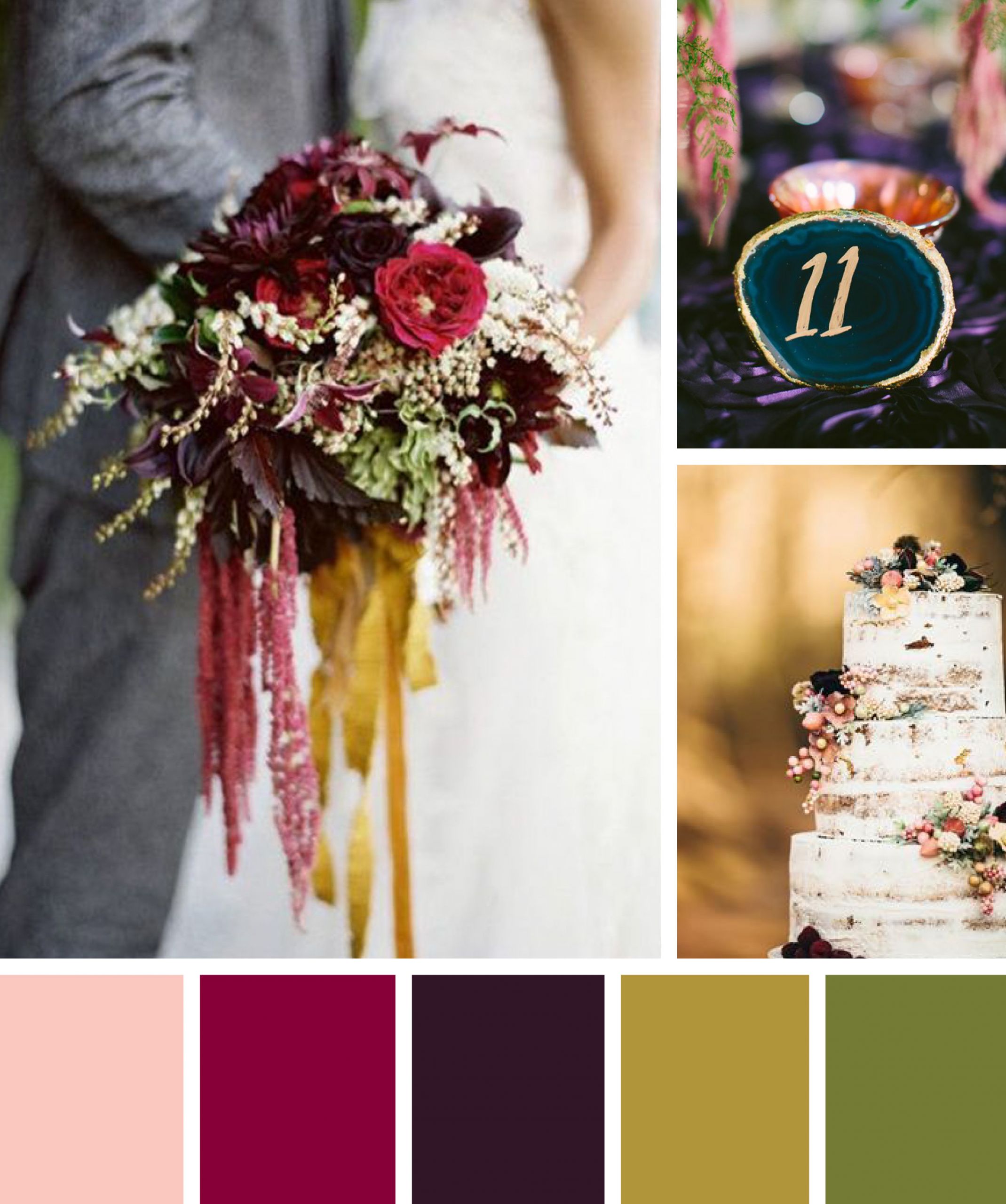 Wedding Color Palette
 Jewel Toned Wedding Color Inspiration