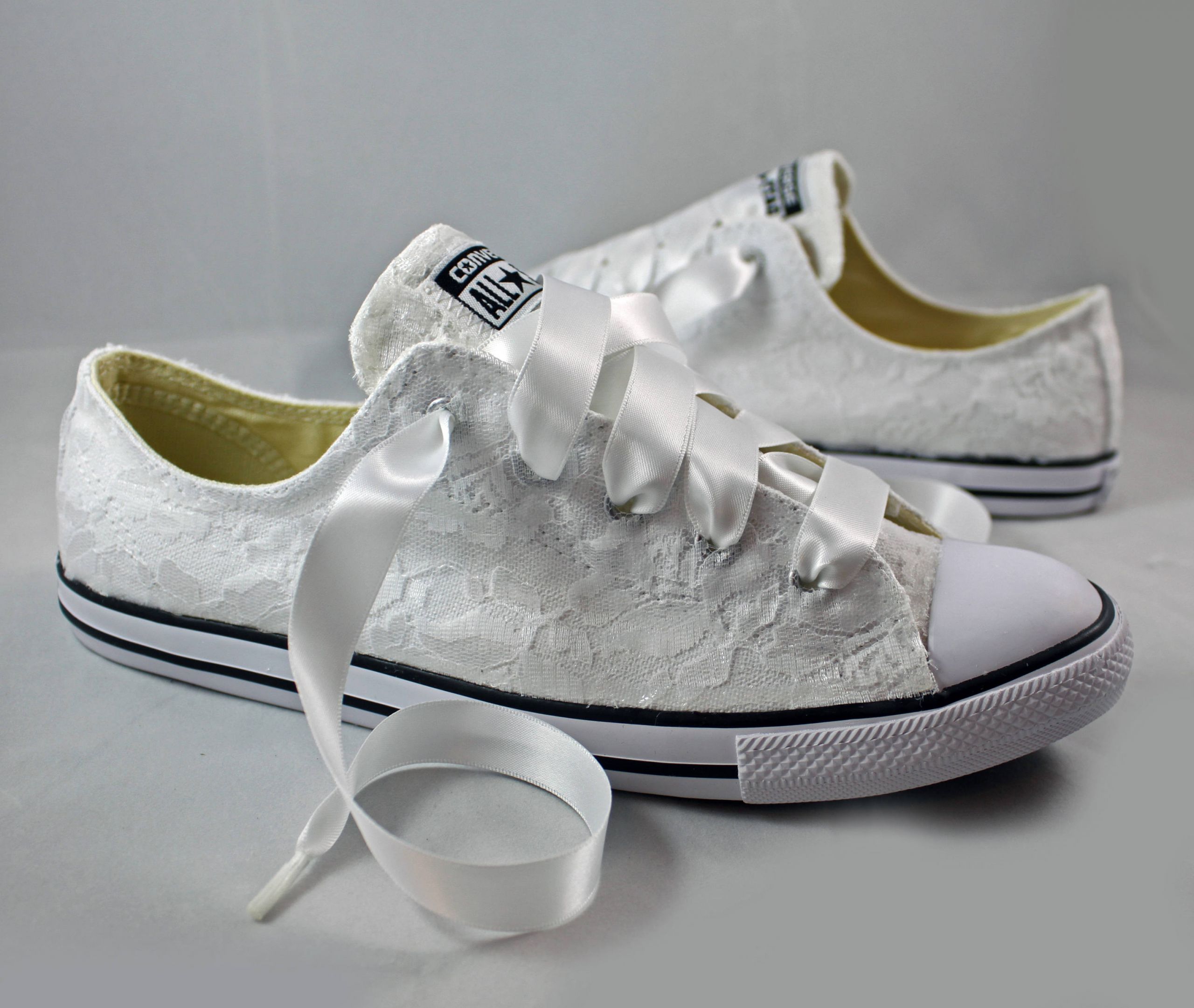Wedding Converse Shoes
 Bridal Converses Lace Converse Wedding Tennis shoes