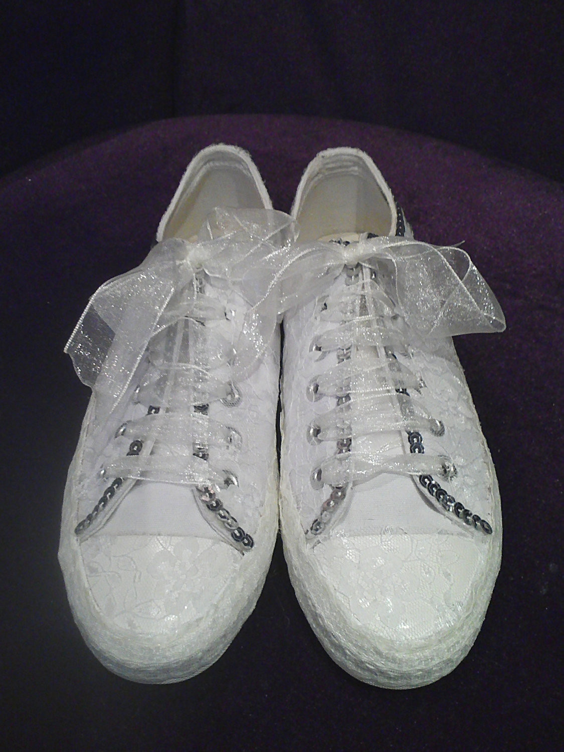 Wedding Converse Shoes
 Converse sneaker handmade Lace bridal shoes by
