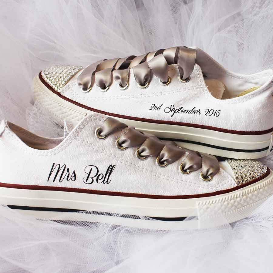Wedding Converse Shoes
 bride custom wedding converse by yeah boo