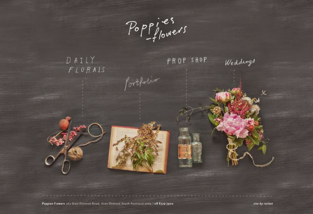 Wedding Decor Websites
 Poppies Flowers and wedding studio Webdesign inspiration