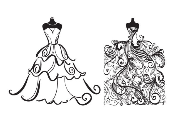 Wedding Dress Clipart
 wedding dress vector material Download free vector 3d