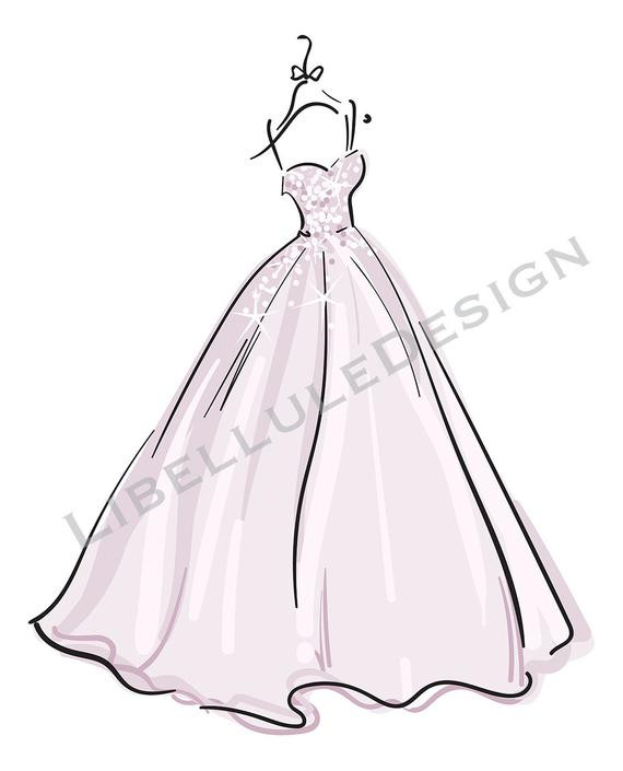 Wedding Dress Clipart
 Wedding Gown Wedding Dress Clipart pack Vector Collection