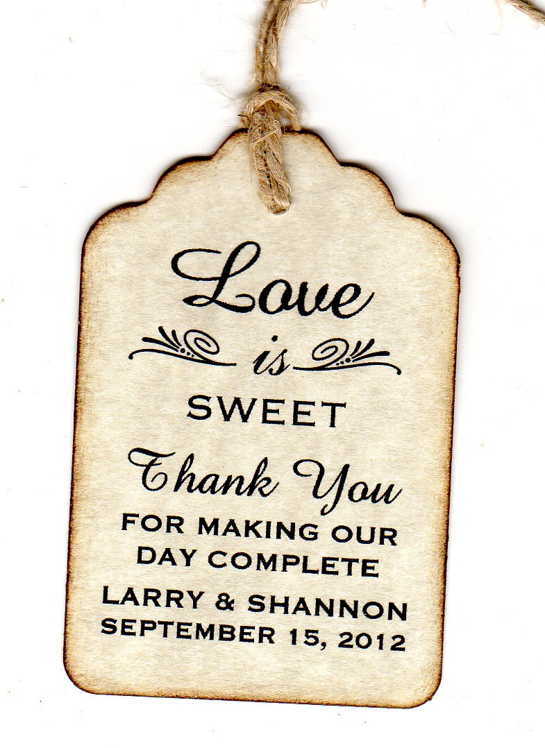Wedding Favor Tags
 100 Wedding Favor Gift Tags Place Card Escort Tags Thank You