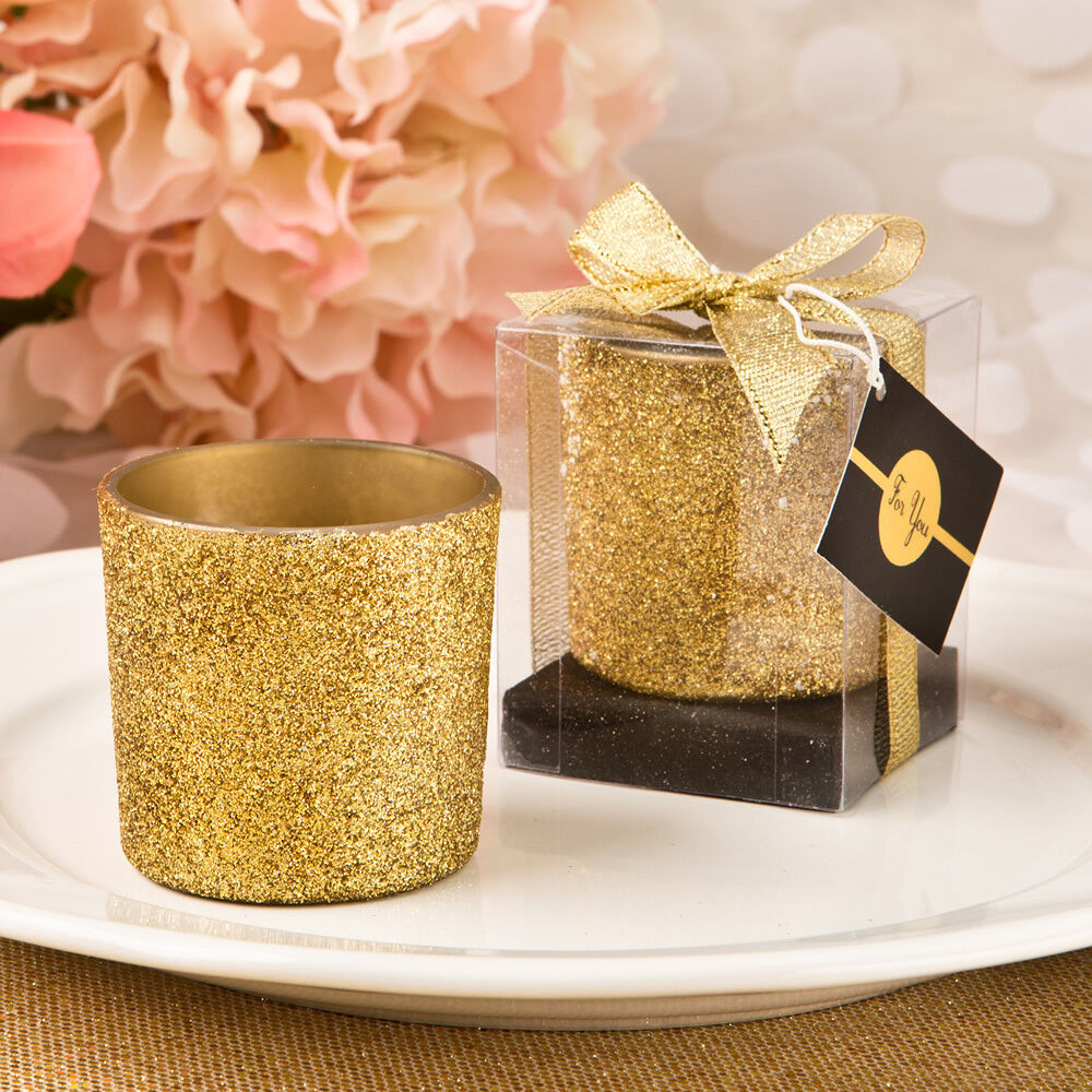 Wedding Favors In Bulk
 25 Bling Gold Candle Votive Shower Wedding Party Event