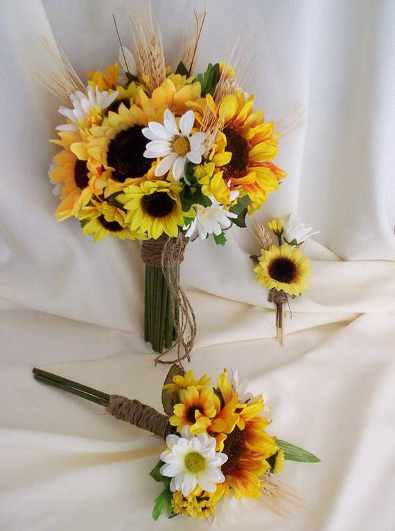 Wedding Flowers Bridal Bouquet
 Items similar to Bridal Bouquet Sunflower Wedding Flower