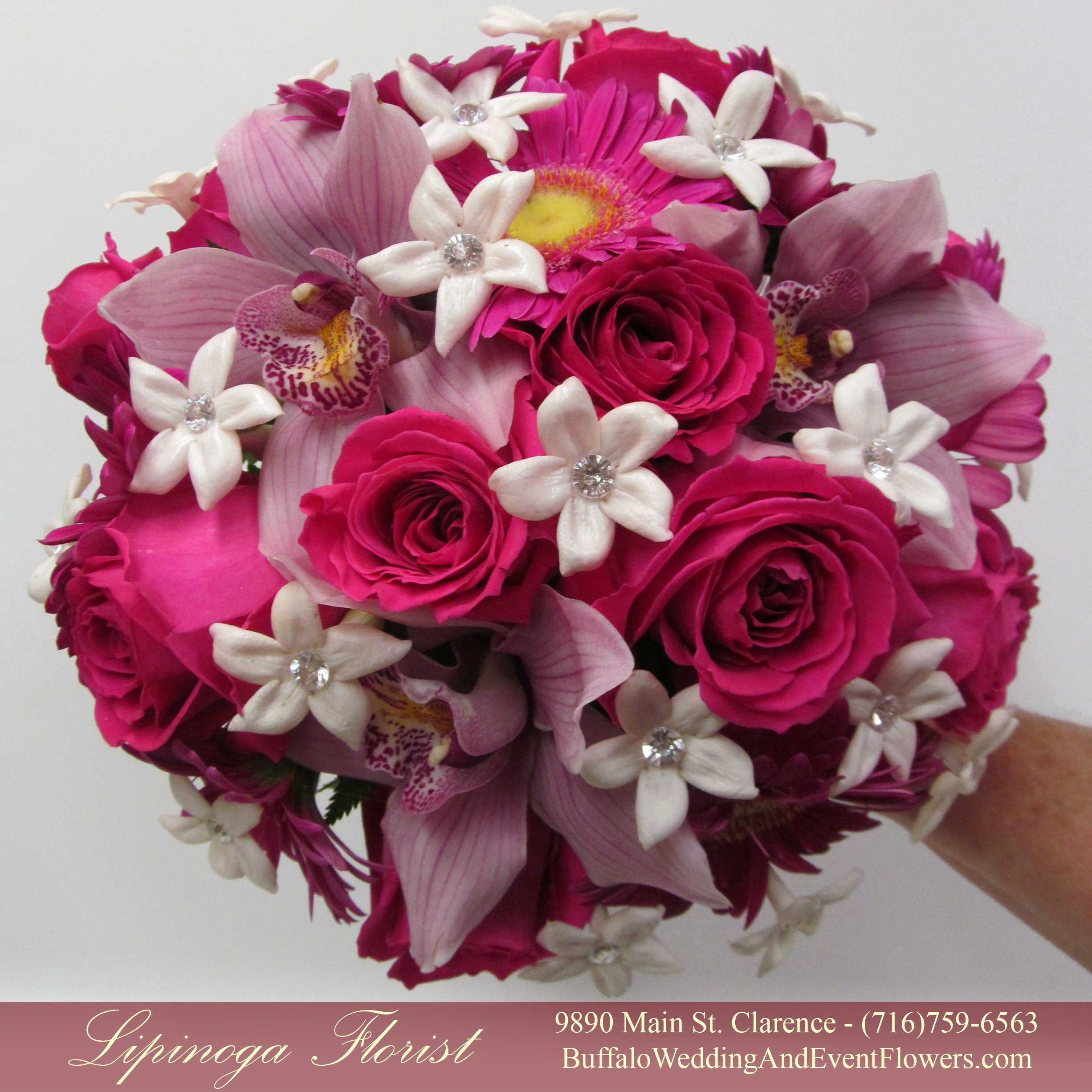 Wedding Flowers Buffalo Ny
 Hot Pink Wedding Flowers at Brierwood Country Club in